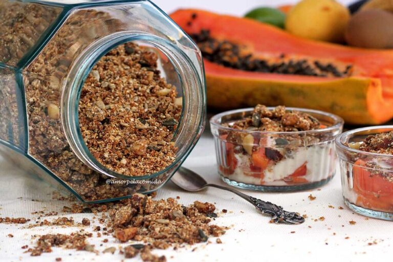Receita caseira de granola sem açúcar, ideal para uma alimentação saudável